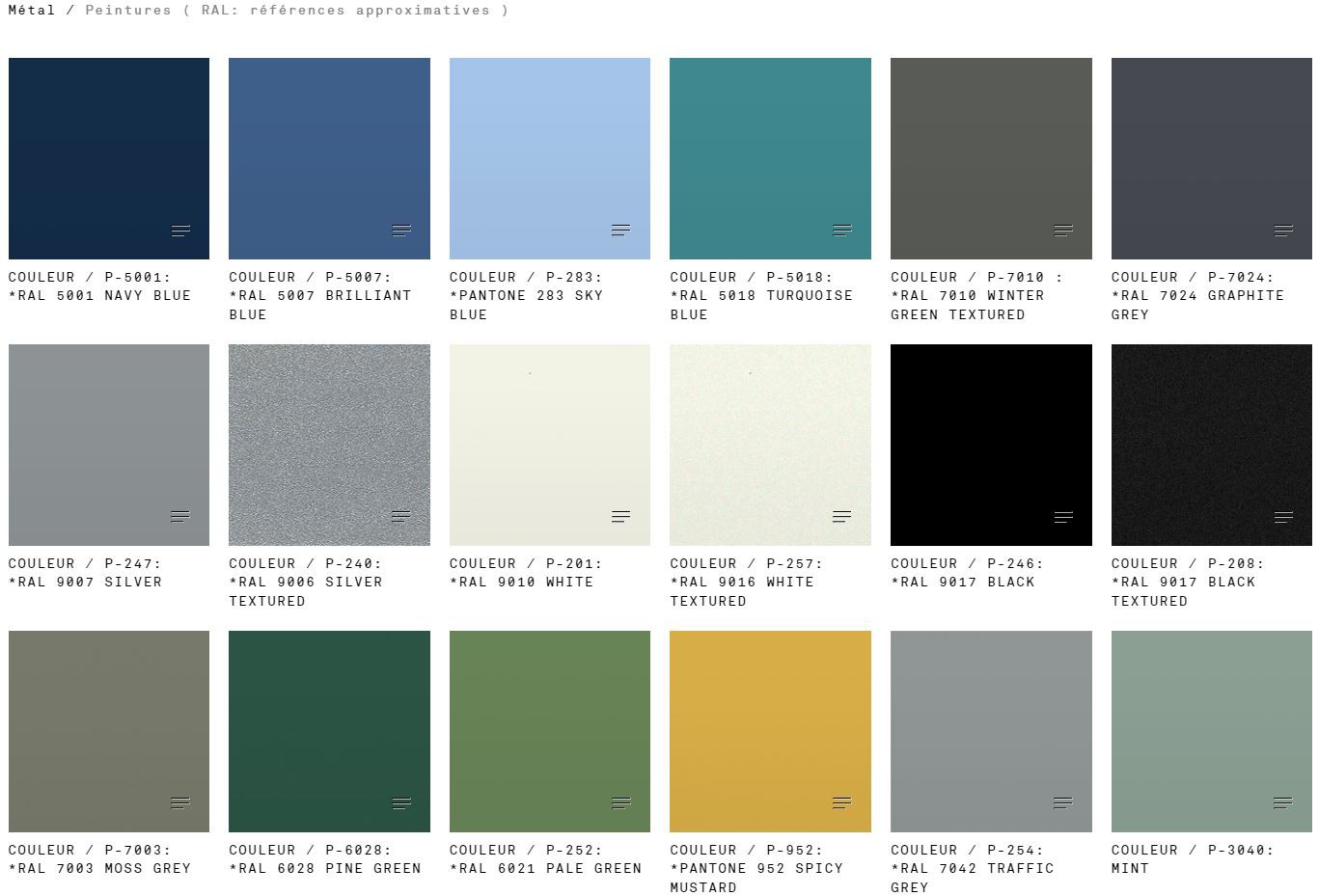 finitions-batisse-2-pieds-metal-2 Coloris des pieds de bureau Batisse.
