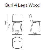 dimensions-chaise-gub-4-pieds-bois