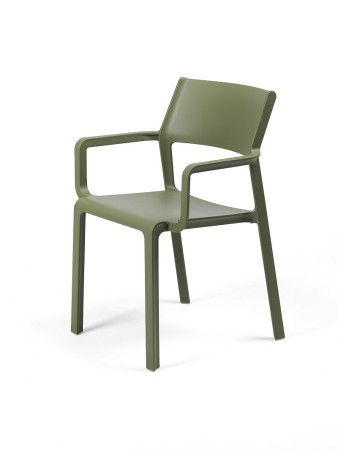 Triss chaise extérieur avec accoudoirs verte