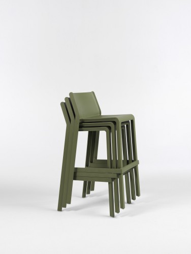 Triss bistrot tabouret d'extérieur haut empilable vert