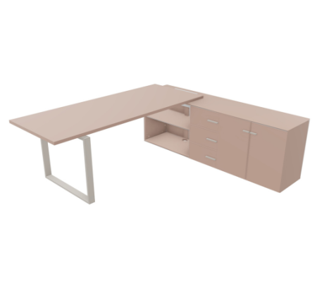 image bureau design et coloré BAT avec retour rangement rose

