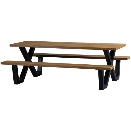 PICKNICK table extérieure avec banc intégré en bois photo angle