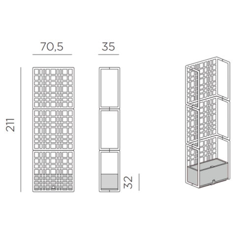 Dimension cloison modulaire extérieure SABORA 3