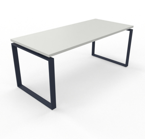 image bureau design et coloré BAT avec plateau blanc et pieds bleu marine