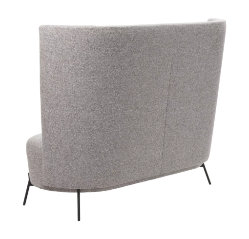 canape bolero duo gris 2 places dossier haut pied metal dos
