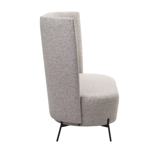 canape bolero duo gris 2 places dossier haut pied metal cote