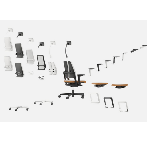 vue éclatée siège ergonomique XILION avec les différentes options