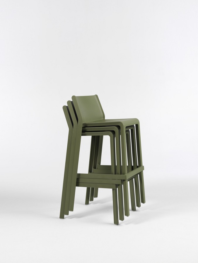 Triss bistrot tabouret d'extérieur haut empilable vert