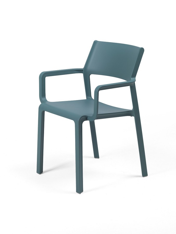 Triss chaise extérieur avec accoudoirs bleue