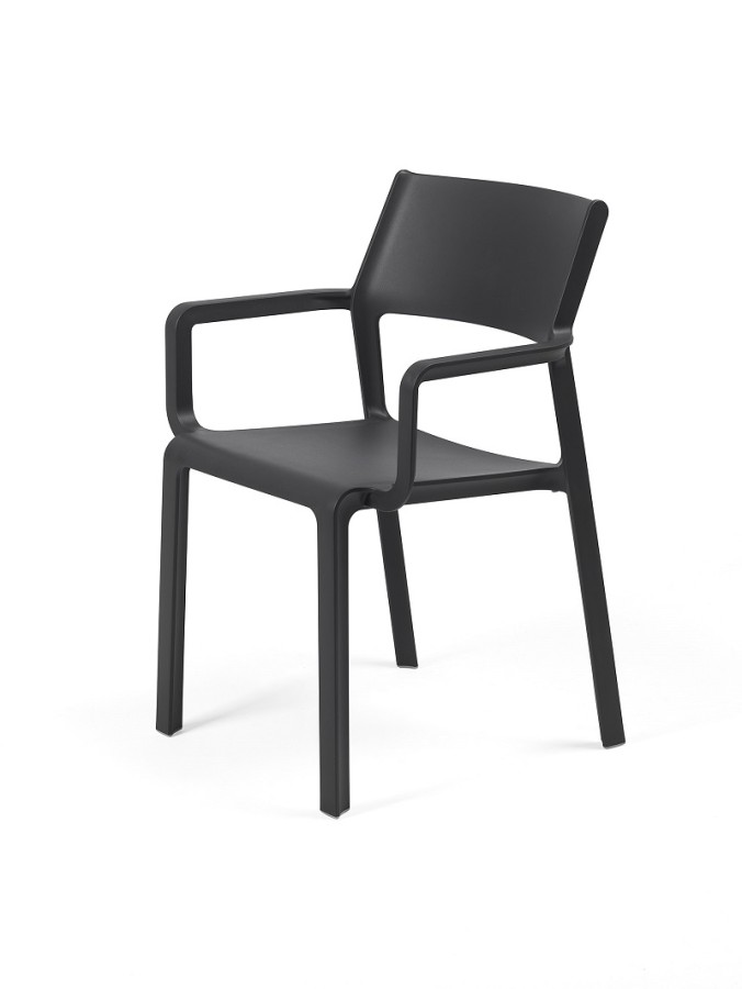 Triss chaise extérieur avec accoudoirs noire