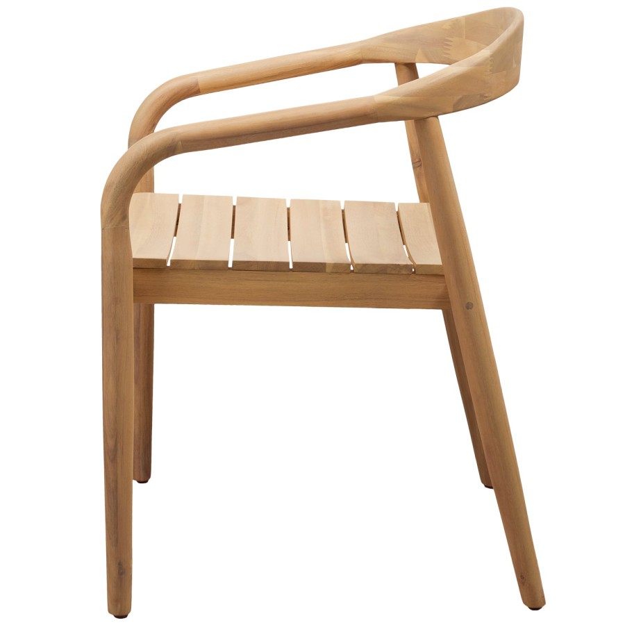 chaise BORA en bois d'acacia pour extérieur profil
