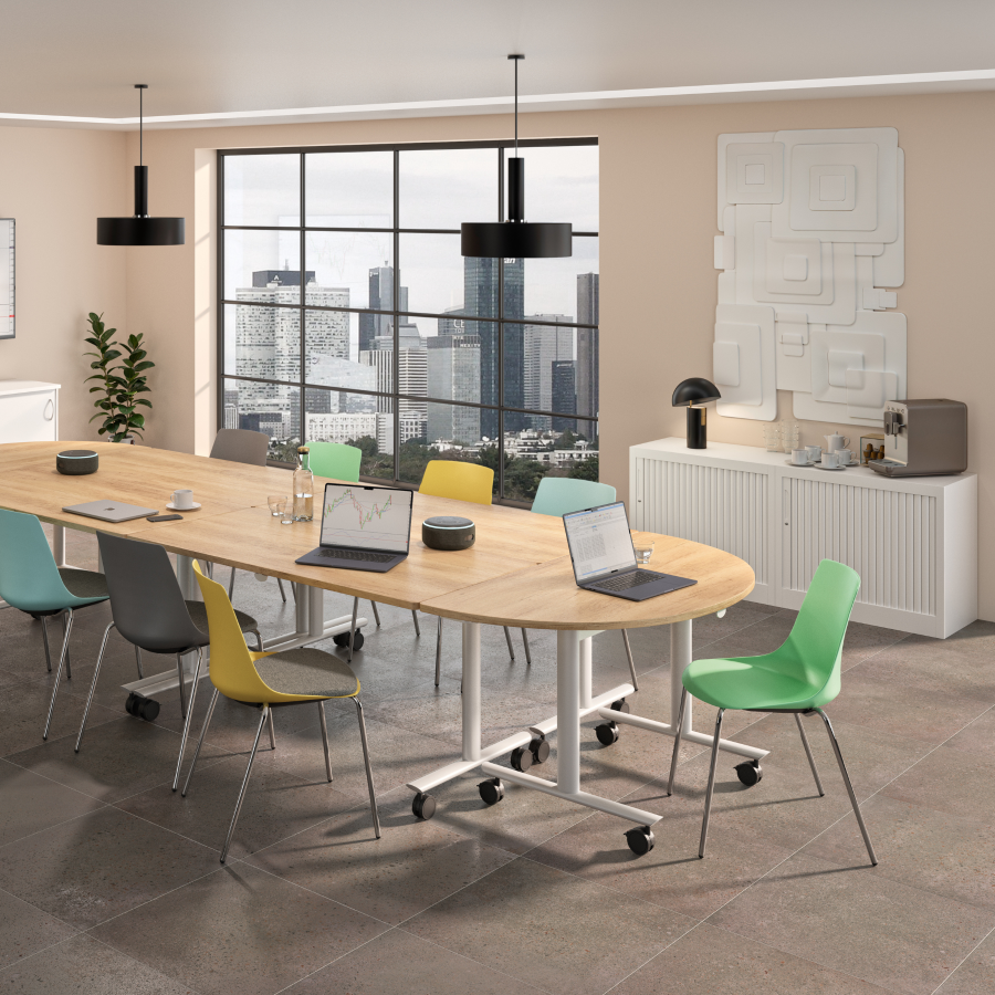 chaise_ara_buronomic_ambiance_vert_pied_chrome